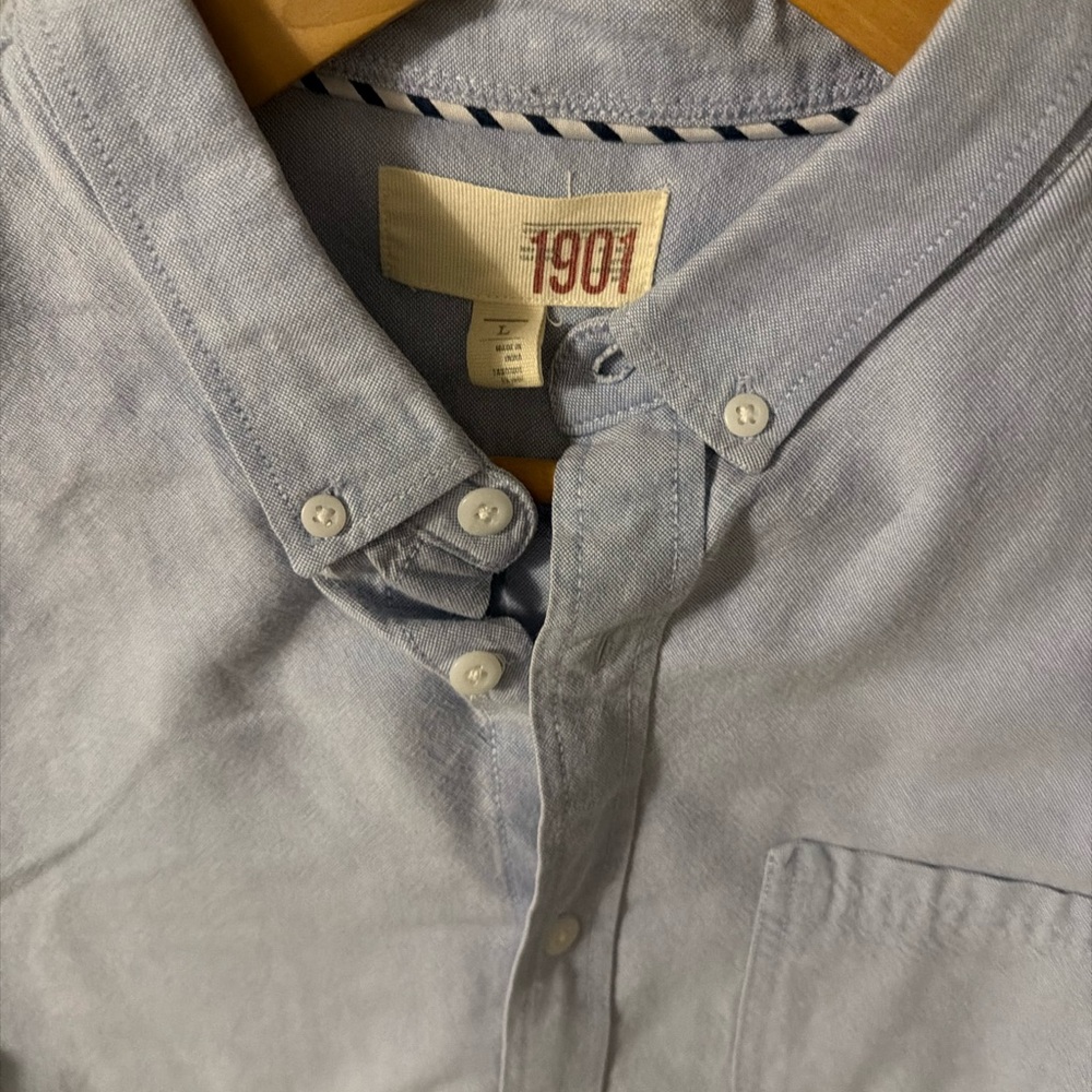 1901 Light Blue Casual Button Down Shirt - Picture 4 of 10